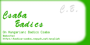 csaba badics business card